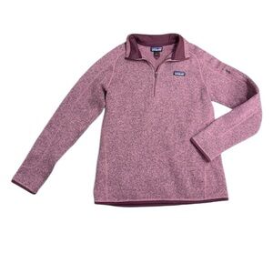 Patagonia Women's burgundy pink Quarter-Zip Fleece size large pullover